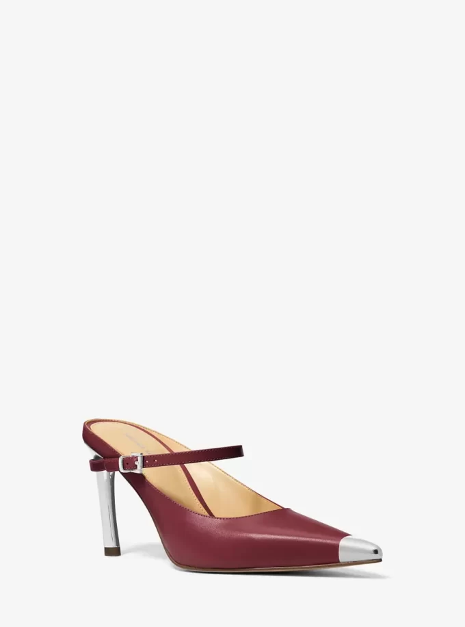 Kasia Leather High Mule Pump
