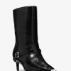Kasia Snake Embossed Leather Buckle Boot