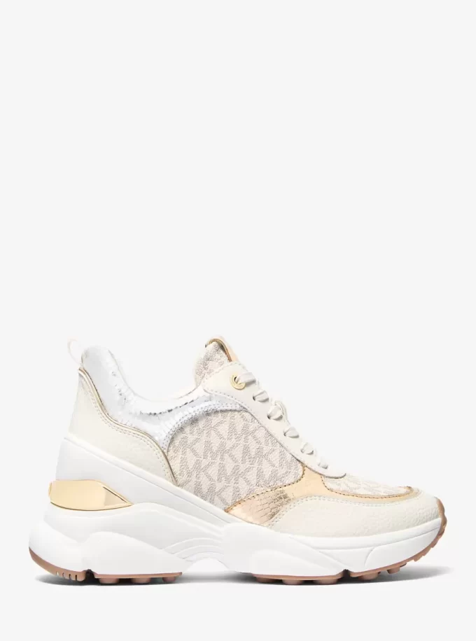 Katrina Signature Logo and Metallic Lizard Embossed Trainer Katrina Signature Logo and Metallic Lizard Embossed Trainer