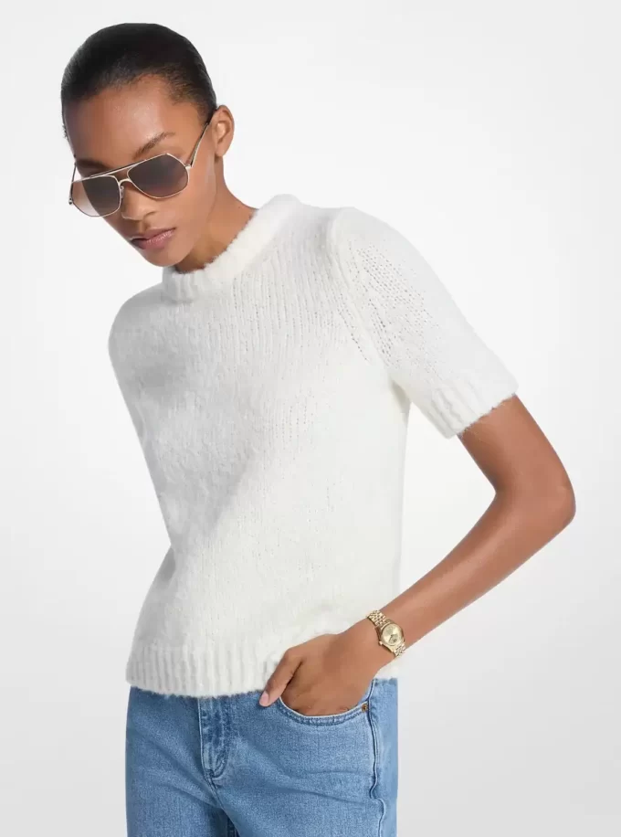 Knit Short-Sleeve Sweater Knit Short-Sleeve Sweater