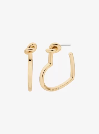 Knotted Heart Hoop Earrings