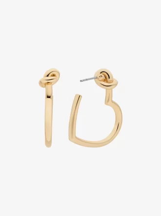 Knotted Heart Hoop Earrings
