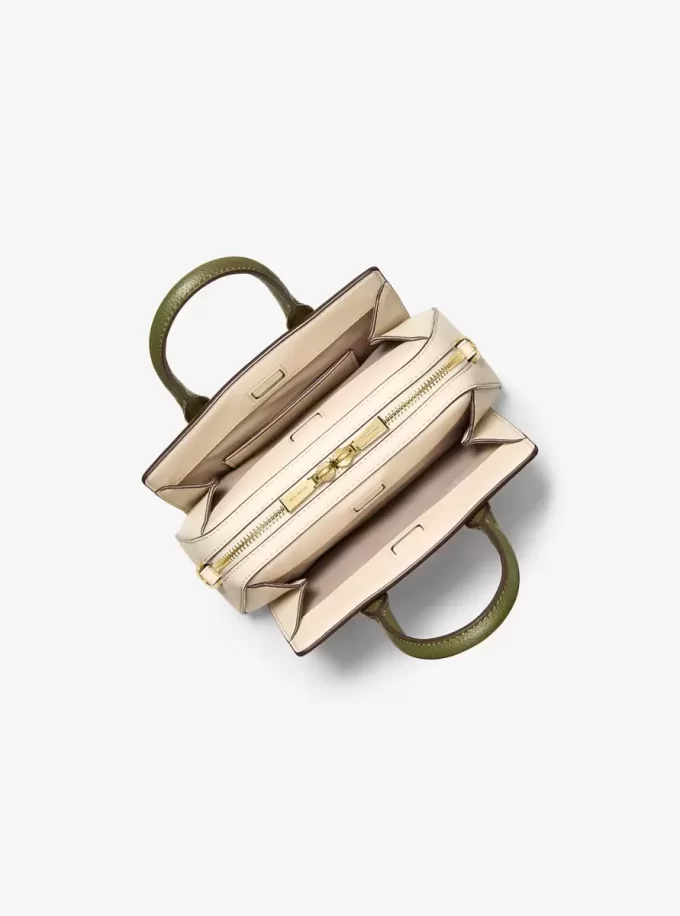 Laila Extra-Small Color-Block Pebbled Leather Crossbody Bag