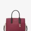 Laila Medium Color-Block Pebbled Leather Satchel
