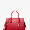 Laila Medium Metallic Signature Logo Satchel
