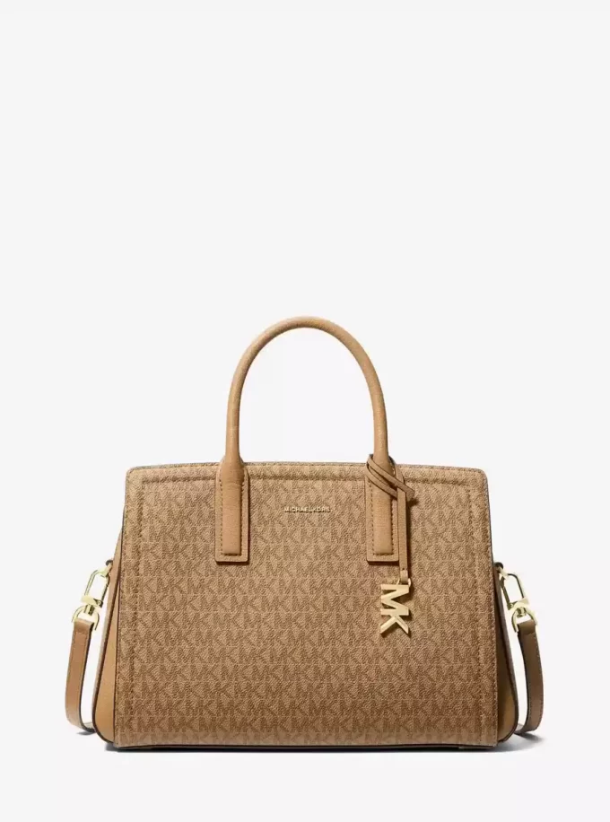 Laila Medium Signature Logo Satchel Laila Medium Signature Logo Satchel