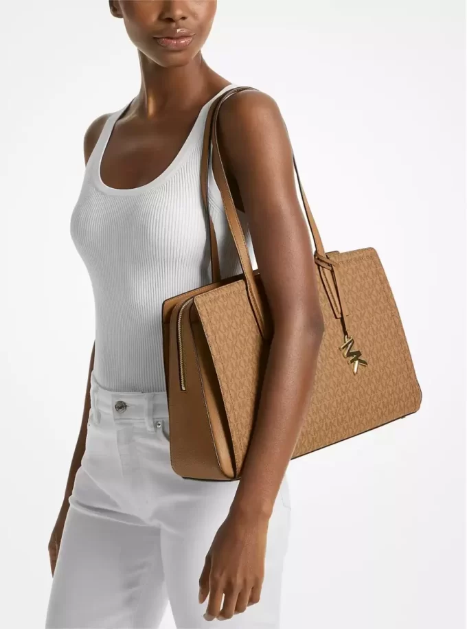 Laila Medium Signature Logo Tote Bag Laila Medium Signature Logo Tote Bag