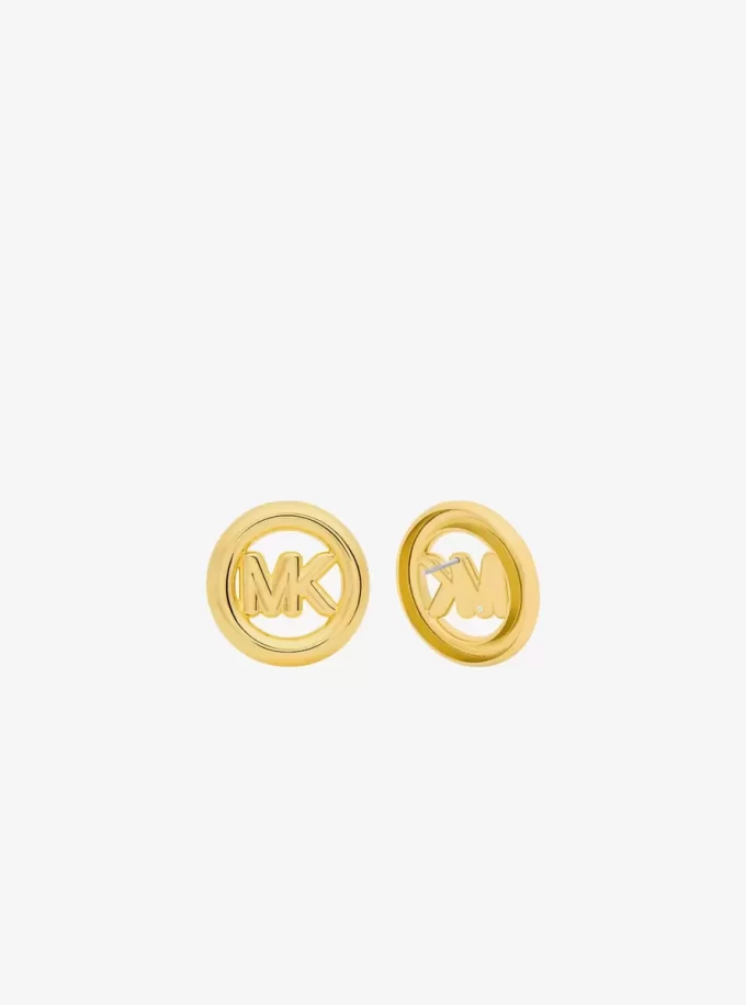 Large Logo Charm Stud Earrings