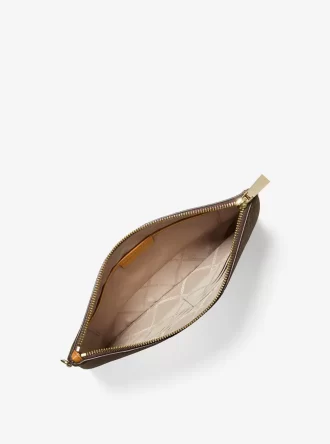 Large Logo Stripe Zip Pouch