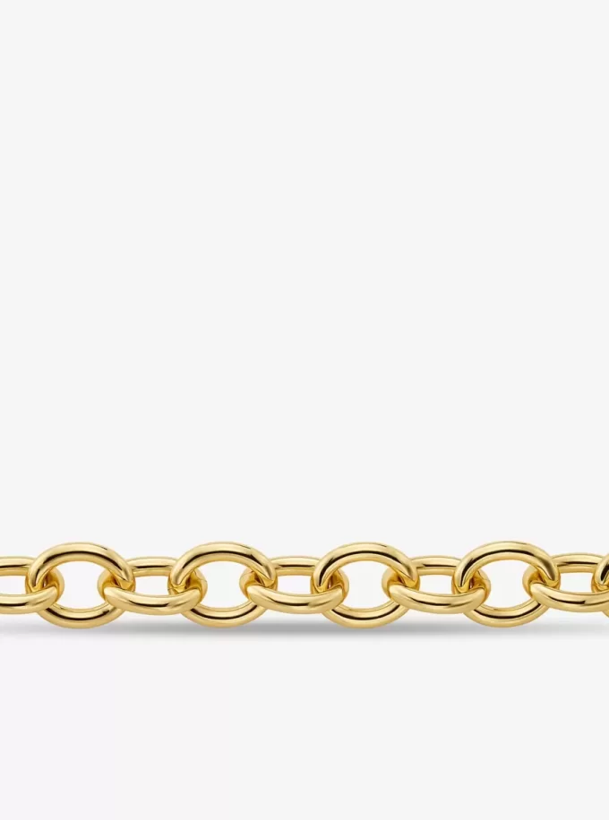 Large Precious Metal-Plated Brass Chain Link Necklace Large Precious Metal-Plated Brass Chain Link Necklace