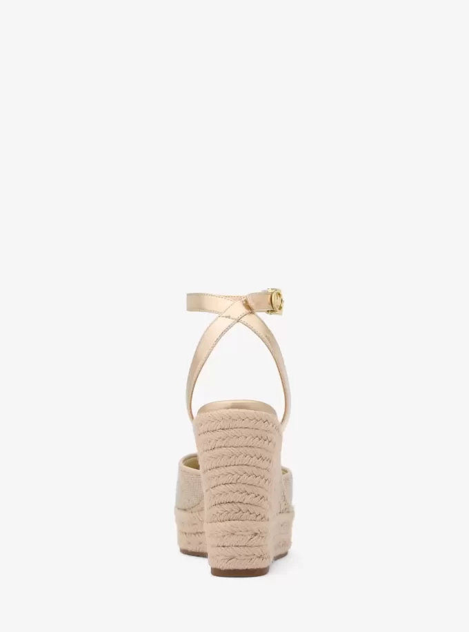 Larissa Metallic Canvas Espadrille Wedge