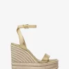 Leighton Metallic Leather Wedge Sandal
