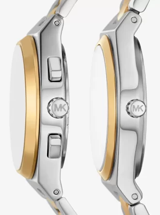Lennox His and Hers Pavé Two-Tone Watch Set Lennox His and Hers Pavé Two-Tone Watch Set