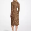 Leopard Print Matte Jersey Ruched Dress