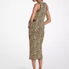Leopard Print Stretch Viscose Midi Tank Dress