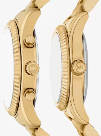 Lexington His and Hers Gold-Tone Watch Set Lexington His and Hers Gold-Tone Watch Set