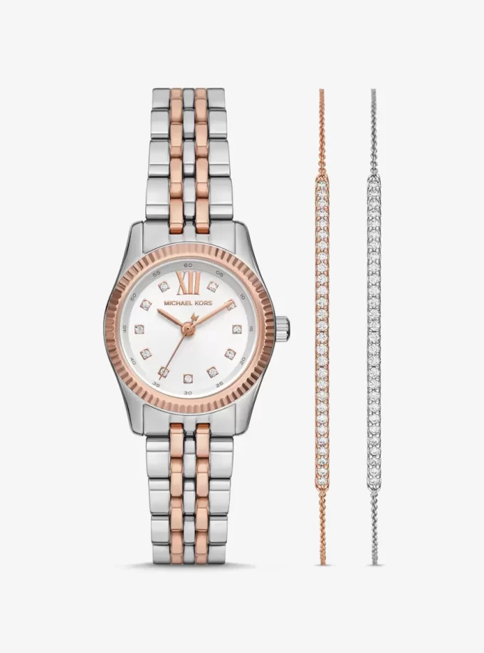 Lexington Pavé Two-Tone Watch and Slider Bracelet Gift Set Lexington Pavé Two-Tone Watch and Slider Bracelet Gift Set