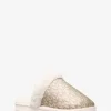 Liddy Metallic Signature Logo and Faux Fur Slipper Liddy Metallic Signature Logo and Faux Fur Slipper