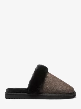 Liddy Signature Logo and Faux Fur Slipper Liddy Signature Logo and Faux Fur Slipper