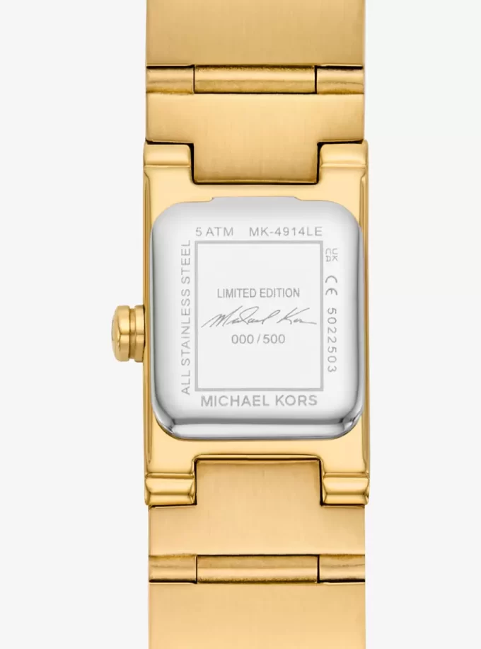 Limited-Edition Mini Darrington Pavé Bezel Gold-Tone Watch Limited-Edition Mini Darrington Pavé Bezel Gold-Tone Watch