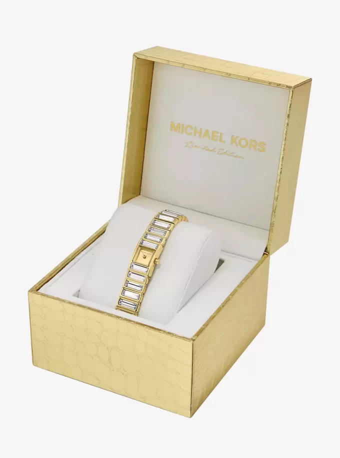 Limited-Edition Mini Darrington Pavé Bezel Gold-Tone Watch Limited-Edition Mini Darrington Pavé Bezel Gold-Tone Watch