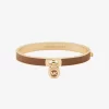 Lock Charm Leather Bangle