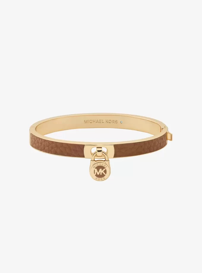 Lock Charm Leather Bangle