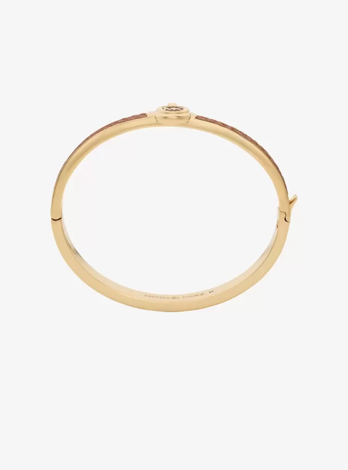Lock Charm Leather Bangle