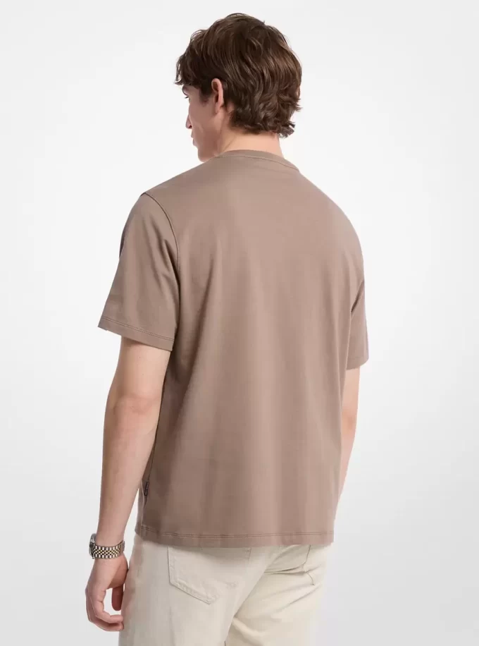 Logo Embossed Cotton Jersey T-Shirt