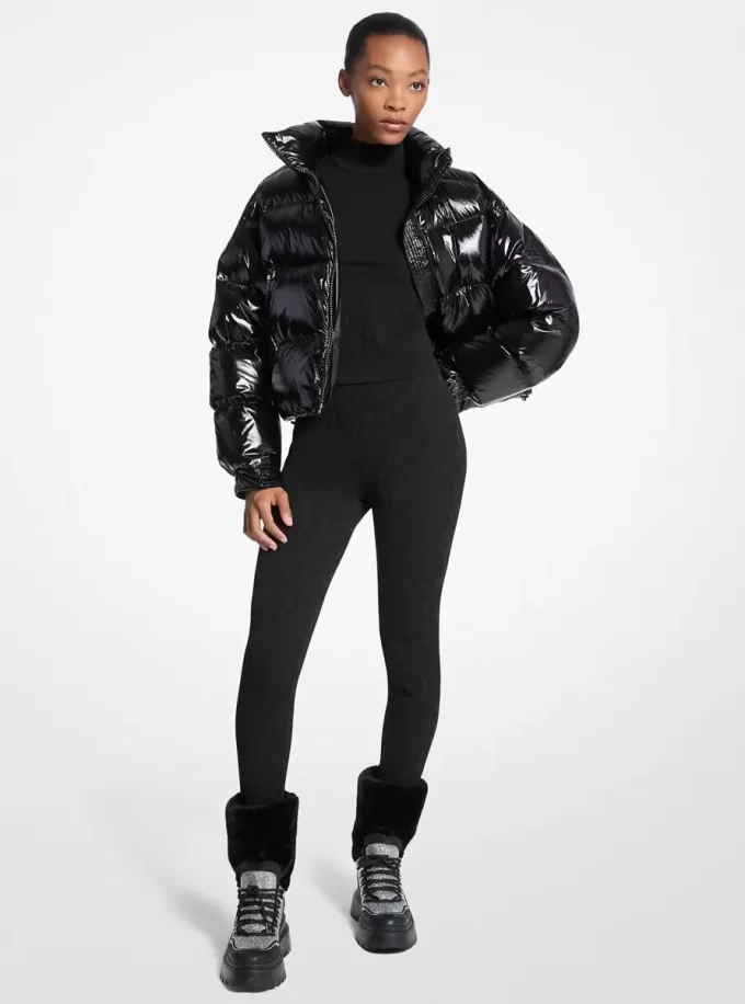 Logo Embossed Jacquard Ski Stirrup Leggings