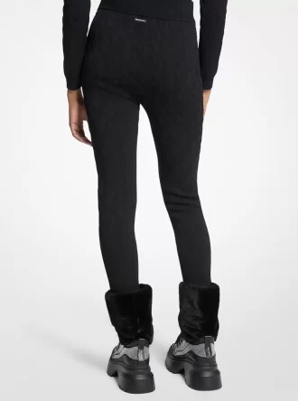 Logo Embossed Jacquard Ski Stirrup Leggings
