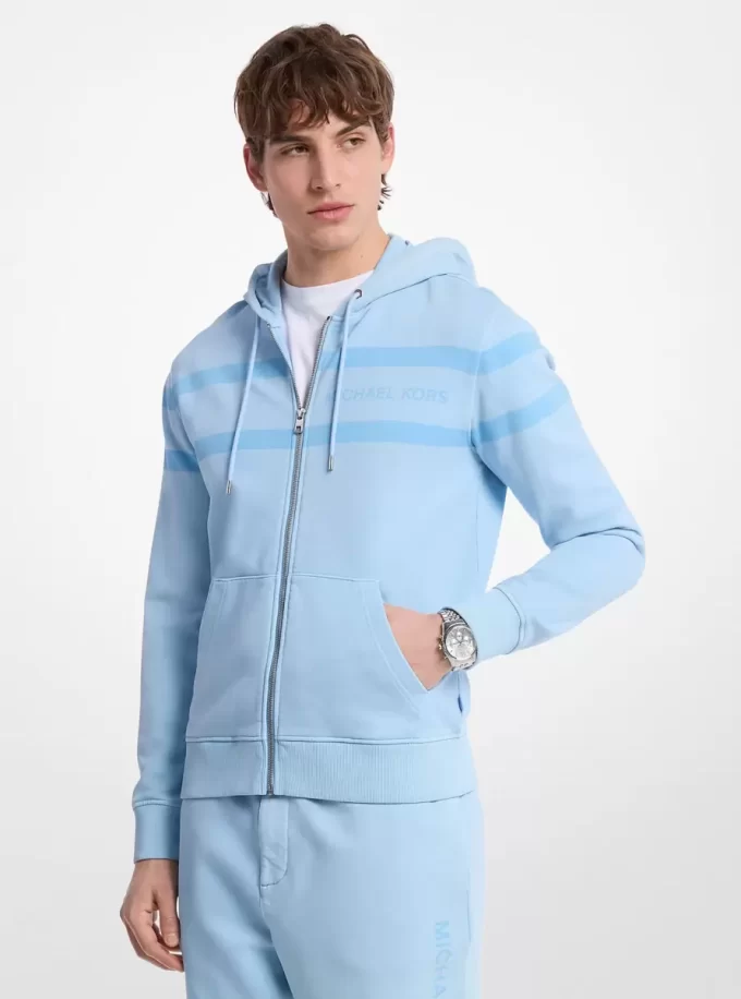 Logo Garment-Dyed Cotton Zip Up Hoodie Logo Garment-Dyed Cotton Zip Up Hoodie