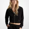 Logo Jacquard Charm Jacquard Cropped Zip-Up Hoodie Logo Jacquard Charm Jacquard Cropped Zip-Up Hoodie