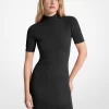 Logo Jacquard Knit Mock Neck Dress Logo Jacquard Knit Mock Neck Dress