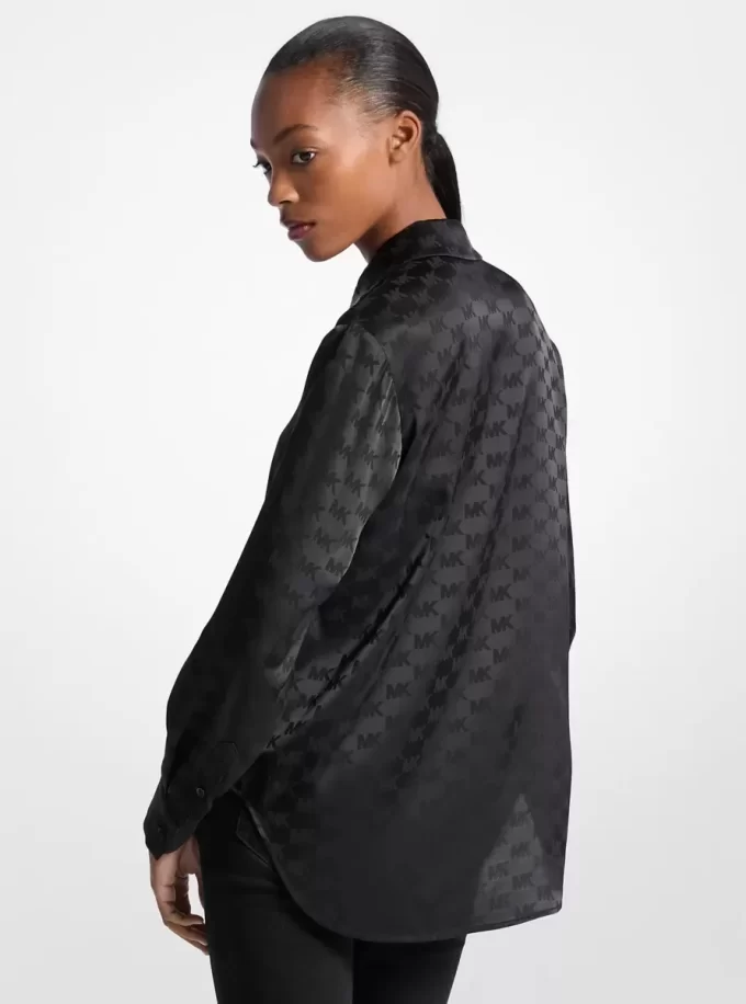 Logo Jacquard Satin Shirt Logo Jacquard Satin Shirt