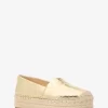 Lynne Crackled Metallic Leather Platform Espadrille