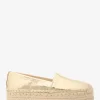 Lynne Crackled Metallic Leather Platform Espadrille