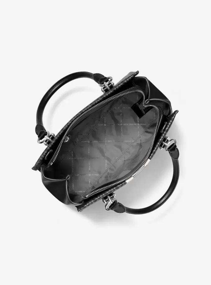 Marilyn Medium Signature Logo Stripe Satchel