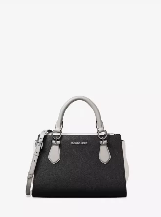 Marilyn Small Color-Block Saffiano Leather Messenger Bag