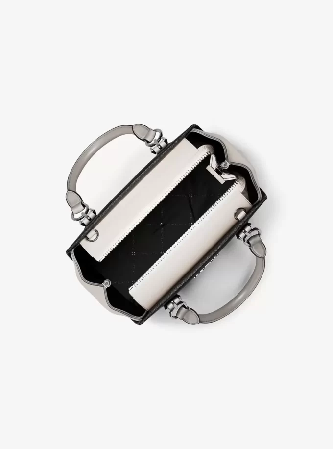 Marilyn Small Color-Block Saffiano Leather Messenger Bag