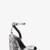 Merriam Snake Embossed Leather Block Heel Sandal