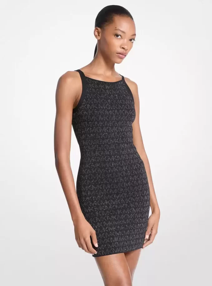 Metallic Logo Jacquard Tank Dress