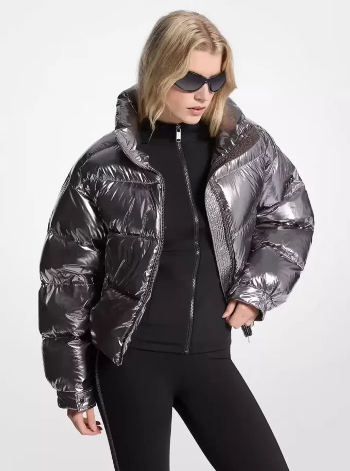 Metallic Nylon Ciré Puffer Jacket Metallic Nylon Ciré Puffer Jacket