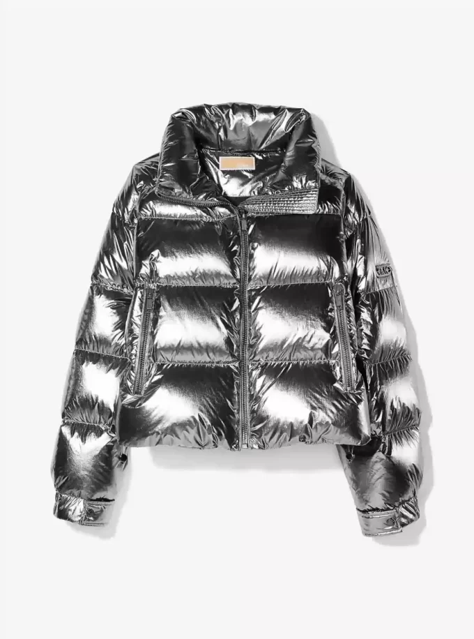 Metallic Nylon Ciré Puffer Jacket Metallic Nylon Ciré Puffer Jacket