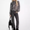 Metallic Paisley Print Georgette Blouse Metallic Paisley Print Georgette Blouse