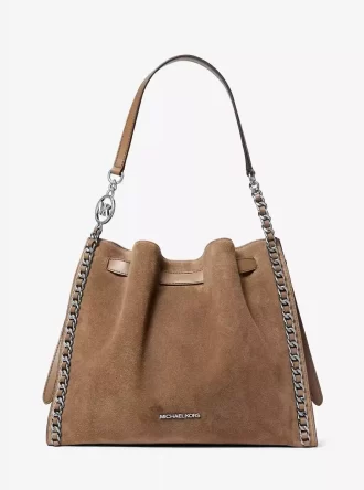 Mina Large Suede Chain Shoulder Bag