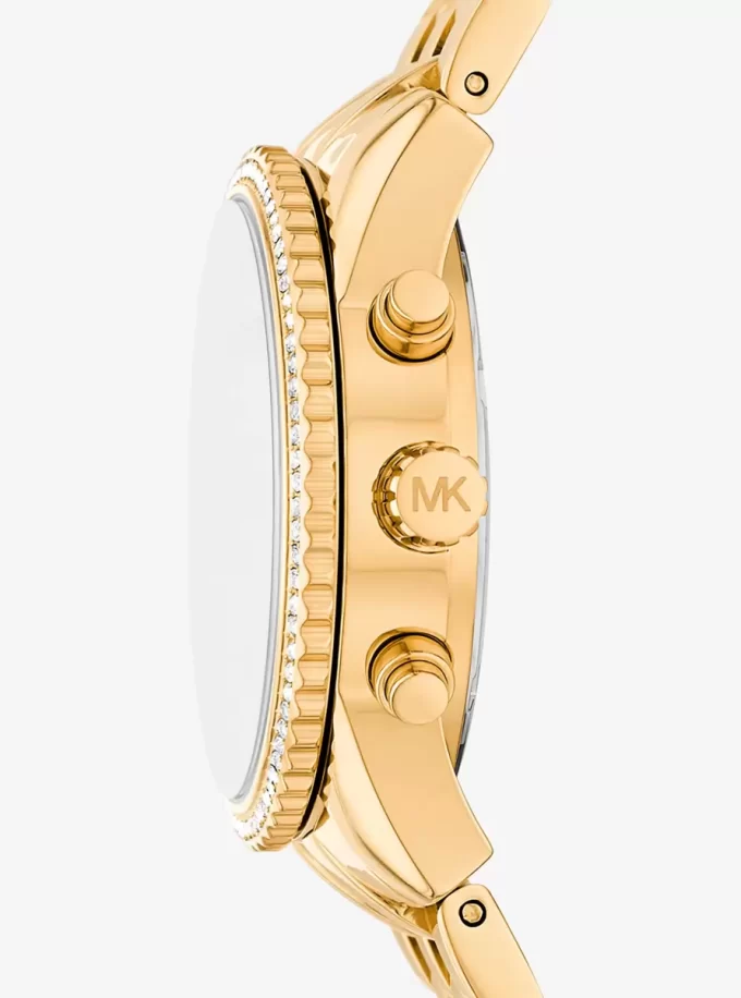 Mini Bryant Pavé Gold-Tone Watch