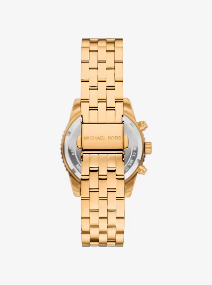 Mini Bryant Pavé Gold-Tone Watch