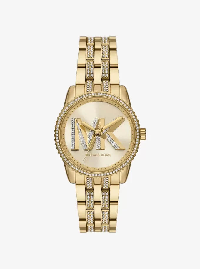 Mini Bryant Pavé Logo Gold-Tone Watch Mini Bryant Pavé Logo Gold-Tone Watch