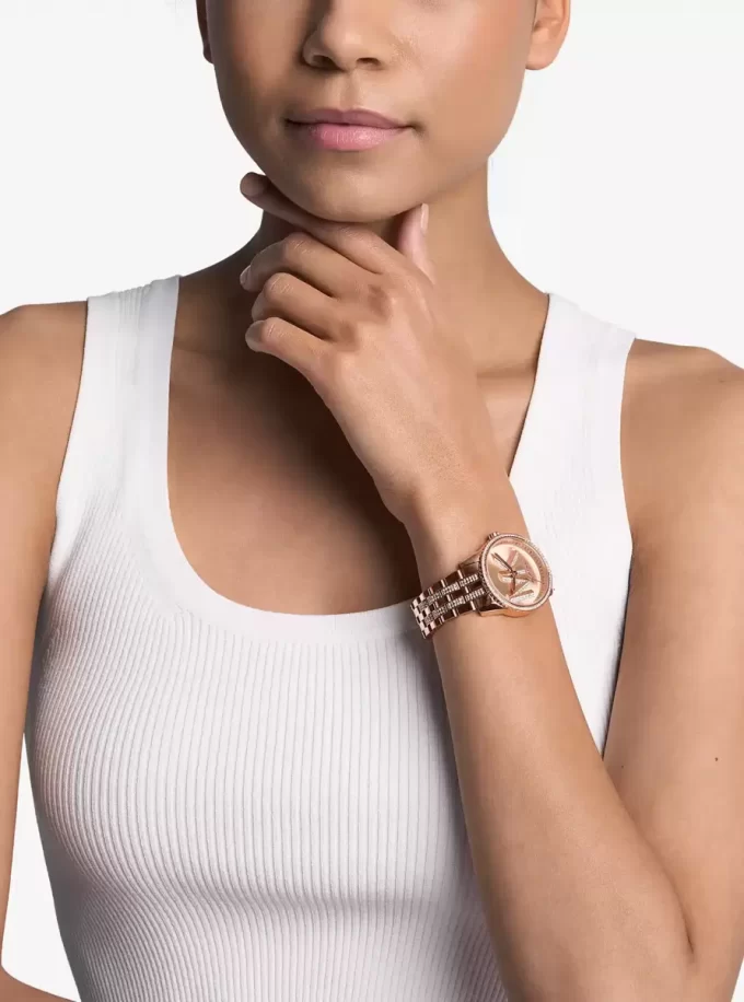 Mini Bryant Pavé Logo Rose Gold-Tone Watch Mini Bryant Pavé Logo Rose Gold-Tone Watch